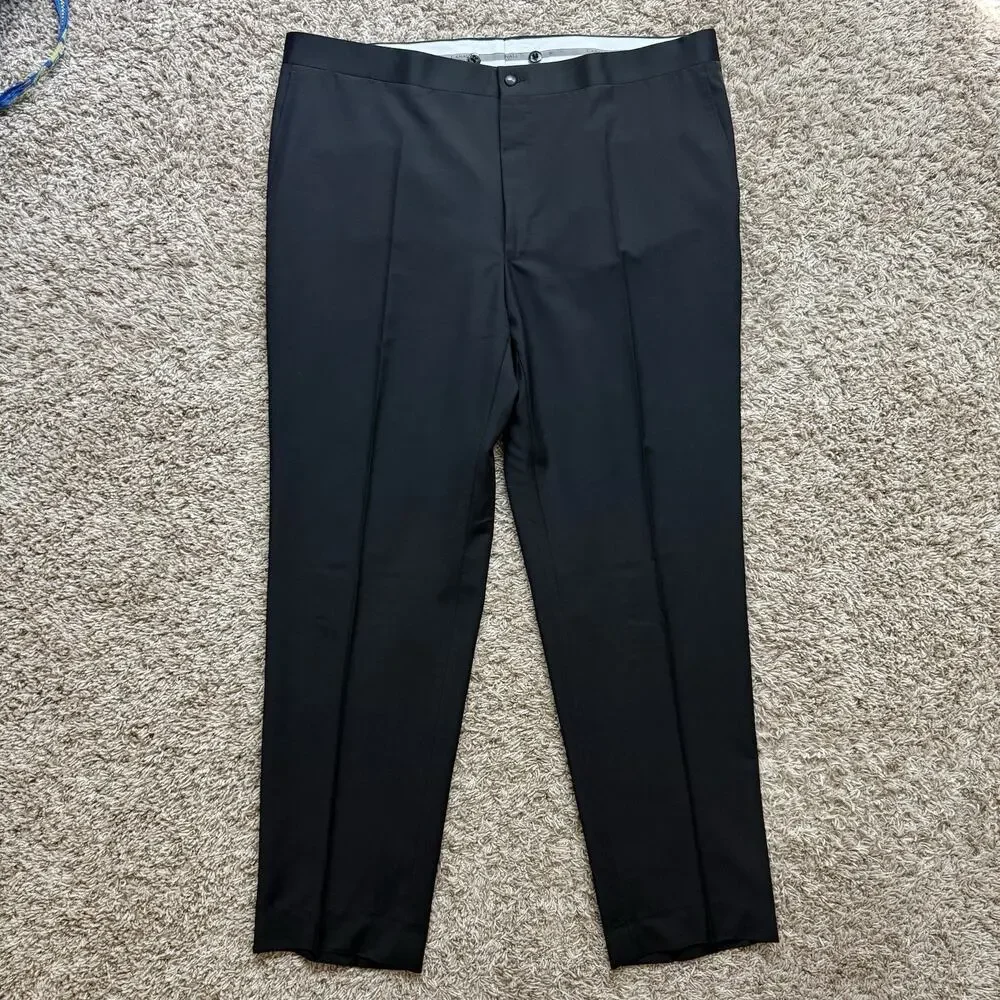 Canali Made In Italy Wool Mohair Travel Suit Black Men’s Size 48L Pants 42x33